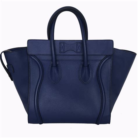 celine tasche mini luggage blau